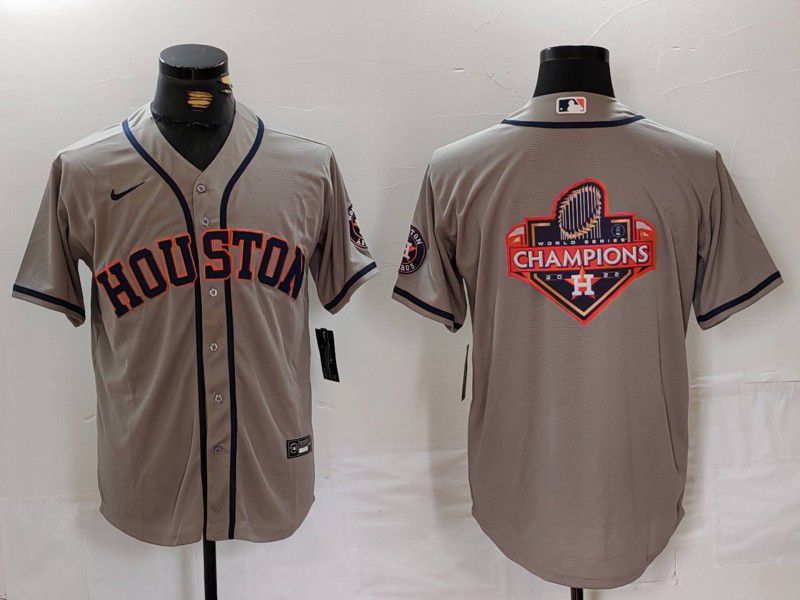 Men Houston Astros Blank Grey Nike Game 2024 MLB Jersey style 6